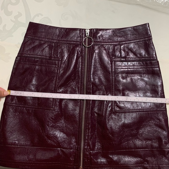 BNWOT Plum TOPSHOP Zip Vegan Leather Moto Skirt - Picture 6 of 6